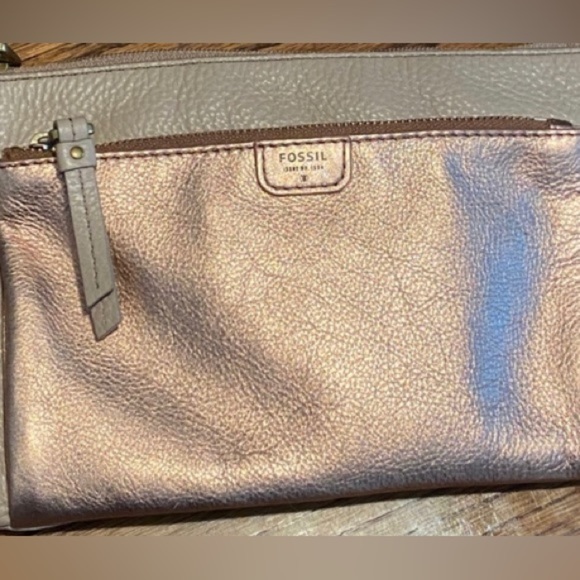 Fossil Vintage Leather Crossbody Purse, Cream and Bronze - Picture 10 of 10